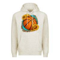 Oatmeal Heather western basketball with sunflower Premium Hoodie - HRA Design Shop