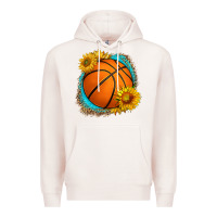 Pale Pink western basketball with sunflower Premium Hoodie - HRA Design Shop