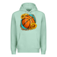Seafoam western basketball with sunflower Premium Hoodie - HRA Design Shop