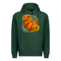 Sports Green western basketball with sunflower Premium Hoodie - HRA Design Shop