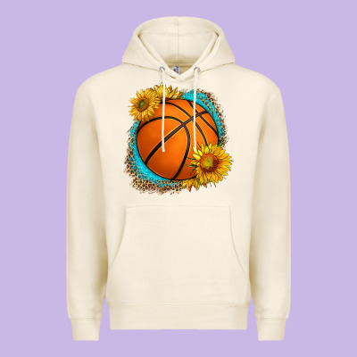 Western Basketball With Sunflower Premium Hoodie Designed By Hra Design Shop