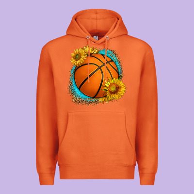 Western Basketball With Sunflower Premium Hoodie Designed By Hra Design Shop