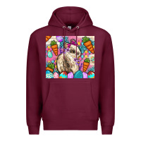 Burgundy Easter Bunny tumbler Easter Day Premium Hoodie - Neo Western