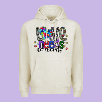 Love Need No Words Premium Hoodie Designed By Sublimationcraftshop