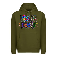 Army Green love need no words Premium Hoodie - SublimationCraftShop