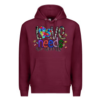 Burgundy love need no words Premium Hoodie - SublimationCraftShop