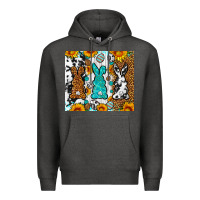 Charcoal Heather Easter bunnies leopard cowhide tumbler Easter Day Premium Hoodie - Neo Western