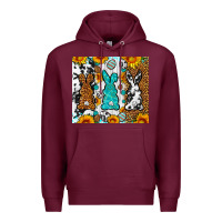 Burgundy Easter bunnies leopard cowhide tumbler Easter Day Premium Hoodie - Neo Western