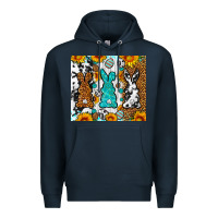 Navy Easter bunnies leopard cowhide tumbler Easter Day Premium Hoodie - Neo Western