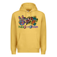 Antique Gold peace love autism Premium Hoodie - SublimationCraftShop