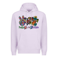 Lilac peace love autism Premium Hoodie - SublimationCraftShop