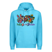 Ocean Blue peace love autism Premium Hoodie - SublimationCraftShop