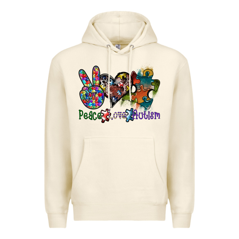 Peace Love Autism Premium Hoodie by SublimationCraftShop | Teevron