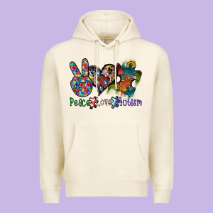 Peace Love Autism Premium Hoodie Designed By Sublimationcraftshop