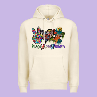 Peace Love Autism Premium Hoodie Designed By Sublimationcraftshop