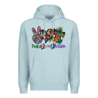 Blue Mist peace love autism Premium Hoodie - SublimationCraftShop
