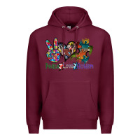 Burgundy peace love autism Premium Hoodie - SublimationCraftShop