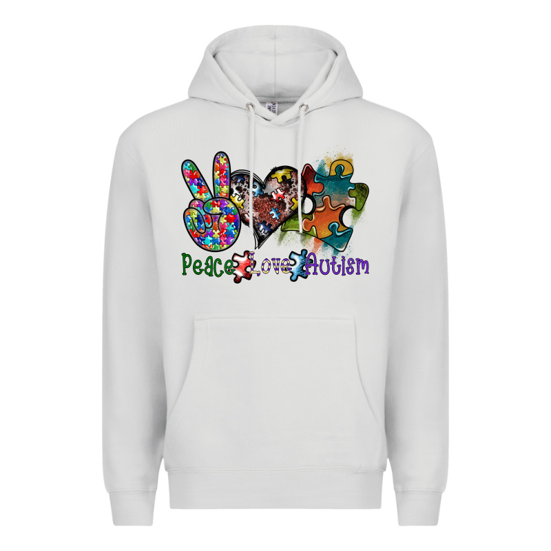 Peace Love Autism Premium Hoodie by SublimationCraftShop | Teevron