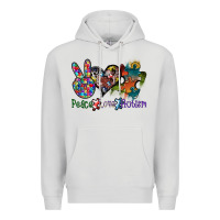 Dove Grey peace love autism Premium Hoodie - SublimationCraftShop