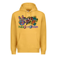Mustard peace love autism Premium Hoodie - SublimationCraftShop