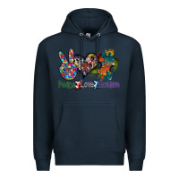 Navy peace love autism Premium Hoodie - SublimationCraftShop