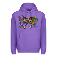 Purple peace love autism Premium Hoodie - SublimationCraftShop