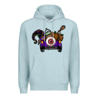 Blue Mist Halloween Truck Premium Hoodie - CowhideDigitalArt