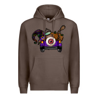 Coffee Halloween Truck Premium Hoodie - CowhideDigitalArt