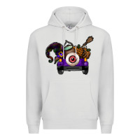 Dove Grey Halloween Truck Premium Hoodie - CowhideDigitalArt
