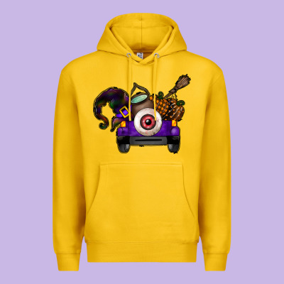 Halloween Truck Premium Hoodie Designed By Cowhidedigitalart