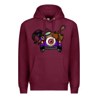 Burgundy Halloween Truck Premium Hoodie - CowhideDigitalArt