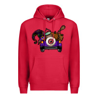 Cardinal Halloween Truck Premium Hoodie - CowhideDigitalArt