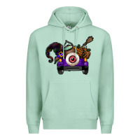 Seafoam Halloween Truck Premium Hoodie - CowhideDigitalArt