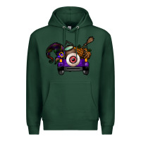 Sports Green Halloween Truck Premium Hoodie - CowhideDigitalArt