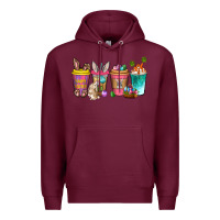 Burgundy Easter coffee drinks Easter Day Premium Hoodie - Neo Western