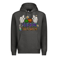 Charcoal Heather hippie halloween Premium Hoodie - CowhideDigitalArt