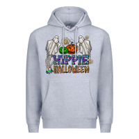 Heather Grey hippie halloween Premium Hoodie - CowhideDigitalArt