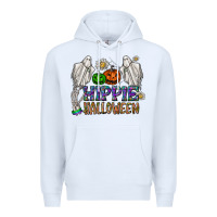 White hippie halloween Premium Hoodie - CowhideDigitalArt