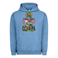 Pigment Pebble Blue im the wine lover elf Urban Hoodie - FaDigitalArtStudio