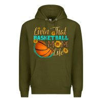 Army Green livin' that basketball mom life Premium Hoodie - HRA Design Shop