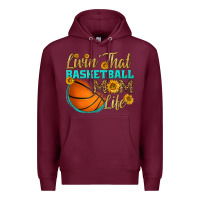 Burgundy livin' that basketball mom life Premium Hoodie - HRA Design Shop