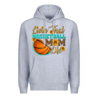 Heather Grey livin' that basketball mom life Premium Hoodie - HRA Design Shop