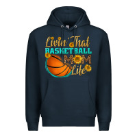 Navy livin' that basketball mom life Premium Hoodie - HRA Design Shop