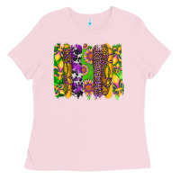 Bubblegum Pink mardi gras sunflower fleur de lis leopard cowhide brushstrokes Ladies Tee - Artiststas