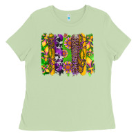 Matcha mardi gras sunflower fleur de lis leopard cowhide brushstrokes Ladies Tee - Artiststas