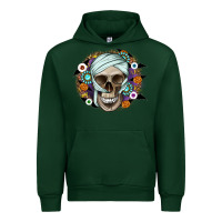Forest Green Halloween Skeleton Urban Hoodie - CowhideDigitalArt