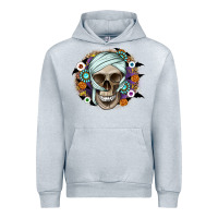 Heather Grey Halloween Skeleton Urban Hoodie - CowhideDigitalArt