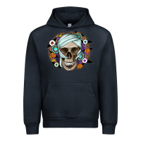 Navy Halloween Skeleton Urban Hoodie - CowhideDigitalArt