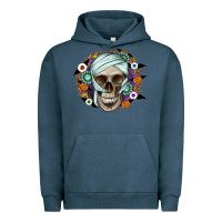 Pigment Midnight Navy Halloween Skeleton Urban Hoodie - CowhideDigitalArt