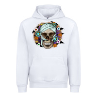 White Halloween Skeleton Urban Hoodie - CowhideDigitalArt